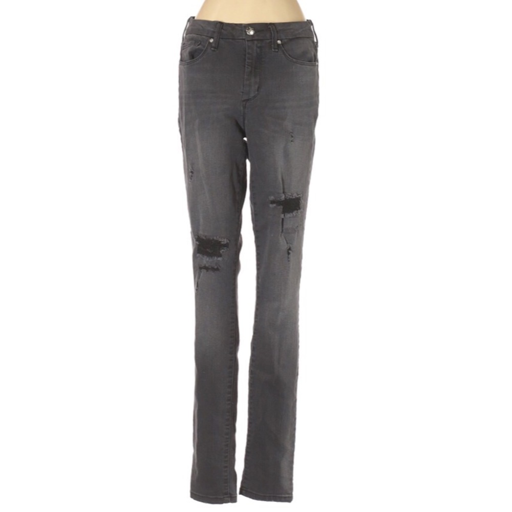 Jessica Simpson Dark Gray Distressed Skinny Jeans